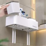 product_image_name-Generic-Wall-mounted Toothbrush Holder - Toothbrush And Toothpaste Storage Rack-4