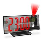 Digital Alarm Clock 180° Arm Projection Alarm Clock Time Temperature Snooze Table Clock 12/24H Projector LED Clock