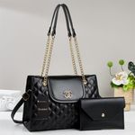 Elegant 2in1 designer handbag - black