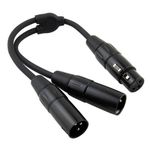 XLR (F) - Dual XLR (M) 6" Y Cable