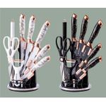 Premium Marble Coated Knife Set – Multi-Purpose Nonstick Kitchen Knife Collection with Stand