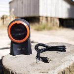 Main-one Automatic Sleep and Wake Up Feature 1D & 2D Desktop Table Mount Laser Barcode Scanner Reader