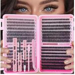 product_image_name-Generic-Manga Lash Clusters, 640 Pcs Eyelashes Clusters Extensions 9-16mm Individual Lashes D Curl Fluffy Wispy False Eyelashes Thin Band-3