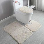 product_image_name-Generic-Marble Pattern 3-Piece Non-Slip Bathroom Mat Set (Super Absorbent Flannel Rugs)-1