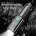 product_image_name-Generic-Telescopic Zoom LED Tactical Flashlight Metal Waterproof Rechargeable USB Torch-5