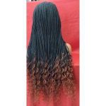 Braided wig with curly edge 