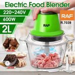RAF Food Processor Blender Mixer Chopper Meat 2L Bowl Vegetable Grinder Fruits Nut Multi-Functional Sharp Steeliness Steel Blade