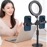 product_image_name-Generic-Ring light Universal Dual Position Mobile phone Clip Mini Metal Desktop Multi-function Tripod Bracket Holder  // LED Ring Light with 360° Rotation Tripod – Best for Professional Photography-2