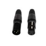 2x XLR Male 3-Pin Audio Interface Cable Connector Solder Type Mic