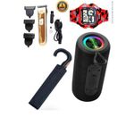 Geemy Reachable Hair Trimmer Clipper Shaving Machine+ watch water resistant+ Umbrela+ speaker