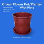 product_image_name-Crown-High quality plastic flower pot planter with base 10LTRS -4