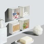 product_image_name-Generic-4pcs Set Plastic Wall Mounted Storage Box Dustproof Bathroom Organizer-2