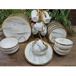  24 Pieces Gold rimmed trendy  dinner sets. 
