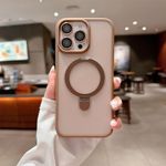 product_image_name-Apple-Matte Clear Magnetic Case with Free Camera Lens Protector for iPhone 16 Pro – MagSafe Compatible - Brown-1