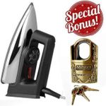 AILYONS EFFICIENT ELECTRIC DRY IRON BOX +Top security Heavy Duty Antitheft Padlock 40mm With 3 Keys 
