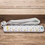 Jsb 6 Way Fire Resistant ABS Safety Strip 5M Cable power Extension