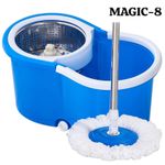 360 degree spin mop and bucket with metallic spinner