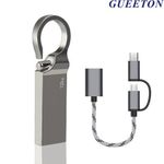 product_image_name-GUEETON-128 GB Metal Usb Flash Drive Adapter Cable 2 In 1 Set-1
