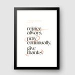 WaKi Rejoice Always 1 Black Frame A3