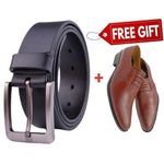 Pure Leather Casual Men's Belt + FREE PAIR OF MEN SHOES.