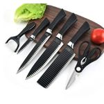 product_image_name-Generic-Black Wave 6-Piece Stainless Steel Kitchen Knife Set-4