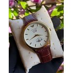 Premium Leather Strap Men’s Watch – Classic Battery Powered Timepiece with Day & Date Function