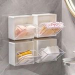 product_image_name-Generic-2pcs set  Plastic Wall Mounted Storage Box Dustproof Bathroom Organizer -1