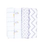 Stylish Cotton Flannel Receiving Blankets(set Of 4)