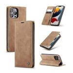 Caseme Brown Soft Leather Wallet Flip Cover Case for iPhone 13 Pro