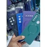 Soft Silicone Magnetic Case with MagSafe Ring – Slim, Lightweight & Shockproof Cover for iPhone 17 Pro – Purple Edition