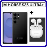 S25 Ultra+ 6.6'' DISPLAY 8GB (4+4GB)RAM + 128GB ROM 16MP Selfie+32MP Rear camera 5000mAh battery capacity with stylus pen side fingerprint UNLOCK Android 14 phone smartphone +FREE AIRPODS