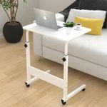 Moveable Multifunctional High Quality 60 x 40 cm Height Adjustable Sofa Side Bedside Work Desk Laptop Table Computer Desk Desktop with Moveable Wheels