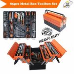 85pcs Tools Set Cantilever Metal Tool Box Set 5 Tier 85pcs Socket Set 1/4" & 1/2" Spanner Tool Set Toolbox Set