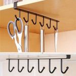 product_image_name-Generic-Under Shelf Metallic Organizer Rack with 6 Hooks (Black/White)-5