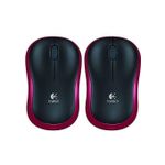 Best Price For 2x Logitech M185 Wireless Mouse/Red 198053 Color-0