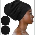 Extra Large Silicone Swimming Cap – Waterproof Swim Hat for Braids, Dreadlocks, Afros & Long Hair (Black)