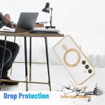 product_image_name-Generic-Gold Electroplated Clear Case With Magnet, Compatible With Magsafe For Magnetic Accessories, Case Cover For Samsung Galaxy A35-3