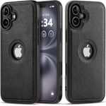 product_image_name-Generic-Black Full Flexible Classic PU Soft Leather Cover Case for iPhone 16-1