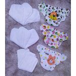 Quality Kids 3PCS Washable /Reusable Adjustable Baby Diaper With 9 Inserts.