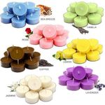 6pc pack of scented candles in glass holders