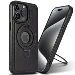 product_image_name-Generic-Premium Magnetic Leather iPhone Ip15 Pro Max Back Cover with Stand – Elegant, Shockproof & MagSafe Compatible-1