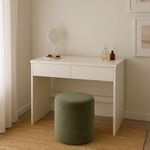 product_image_name-LASA-Compact White Vanity Desk with Flip Mirror & Storage Drawers Wh-2ddrestab-5