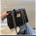 product_image_name-Fashion-Trendy chain link shoulder bag black-1