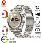 Men HD Amoled Screen Bluetooth Call Smart Island Nfc Gps Smartwatch