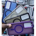 Ultra-Slim Transparent MagSafe Case with Strong Magnetic Adsorption, Wireless Charging & Shockproof Corners for Samsung A25 - Black