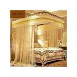 Two Stand Mosquito Net With Sliding Rails - Cream Yellow