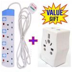 Power King HOME BEST 4 WAY POWER EXTENSION WITH LONG CABLE+FREE UNIVERSAL PLUG ADAPTER/Multiplug