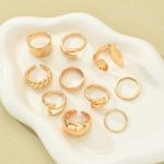 product_image_name-Homarom-Minimalist Openwork Joint Rings Jewelry Set Gift Geometric Irregular Smooth Curved Ring Set (10-Piece) -3