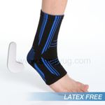 Active Blue Ankle w. Gel Pads (Lycra, Blue & Black) Large