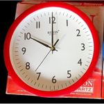 product_image_name-Rikon-Quartz Wall Clock model 1151 - 22.5cm diameter - Red coloured-1
